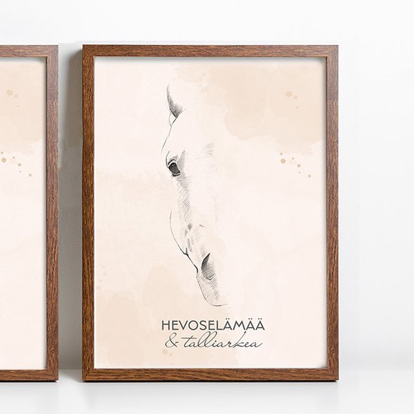 Hevoselämää ja talliarkea -juliste – 30x40cm